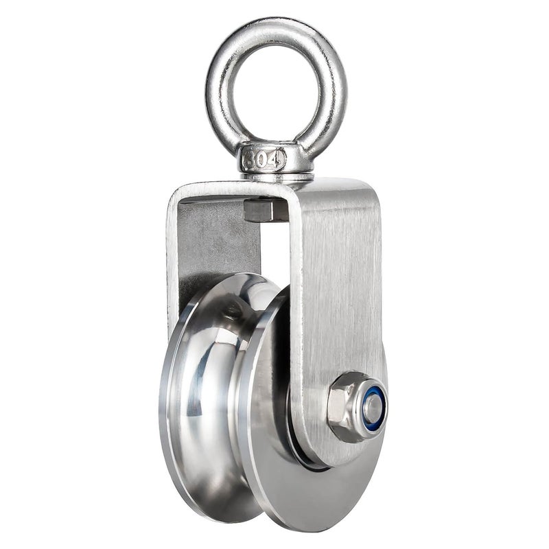KCNOFNC Heavy Duty Cable Pulley Wheel, Swivel Pulley Block, Stainless Steel, Bearing Inside, Loading 1800lb - Image 1